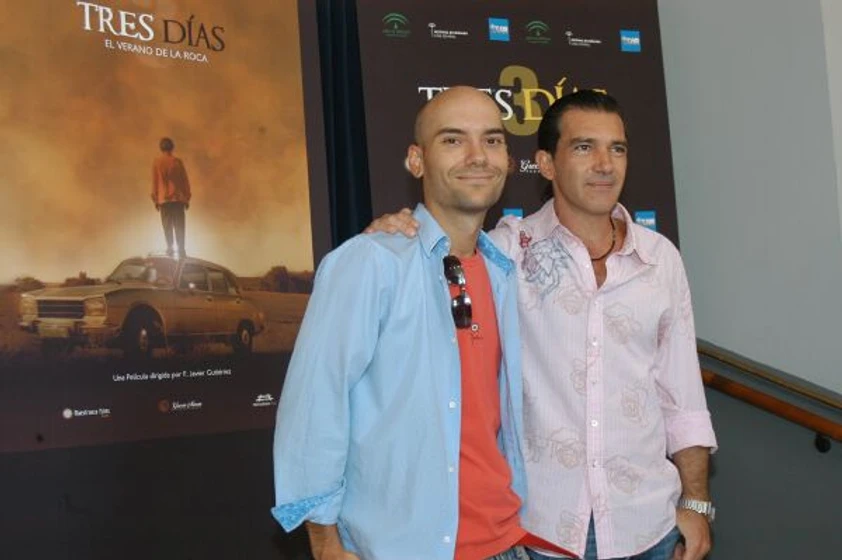 Antonio Banderas y F. Javier Gutiérrez en 3-dias (Presentación en el Festival de Málaga (Marzo 2008))