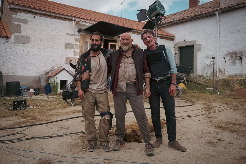 Karra Elejalde, Jesús Carroza y Luis Zahera en Tierra de Nadie (Rodaje)