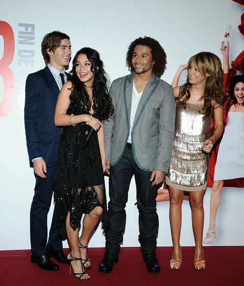 Corbin Bleu, Vanessa Hudgens, Zac Efron y Ashley Tisdale en High School Musical 3. Fin de Curso (Premiere en Madrid. Octubre 2008)