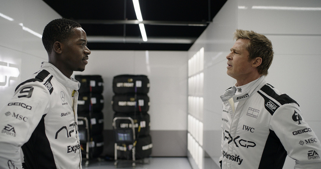 Brad Pitt y Damson Idris en F1