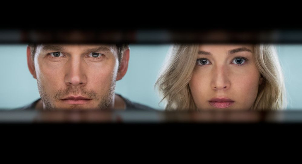 Chris Pratt y Jennifer Lawrence en Passengers