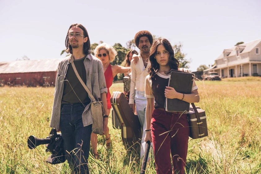 Brittany Snow, Kid Cudi, Owen Campbell, Mia Goth y Jenna Ortega en X