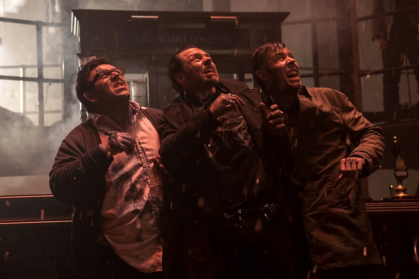 Paddy Considine, Simon Pegg y Nick Frost en Bienvenidos al fin del mundo