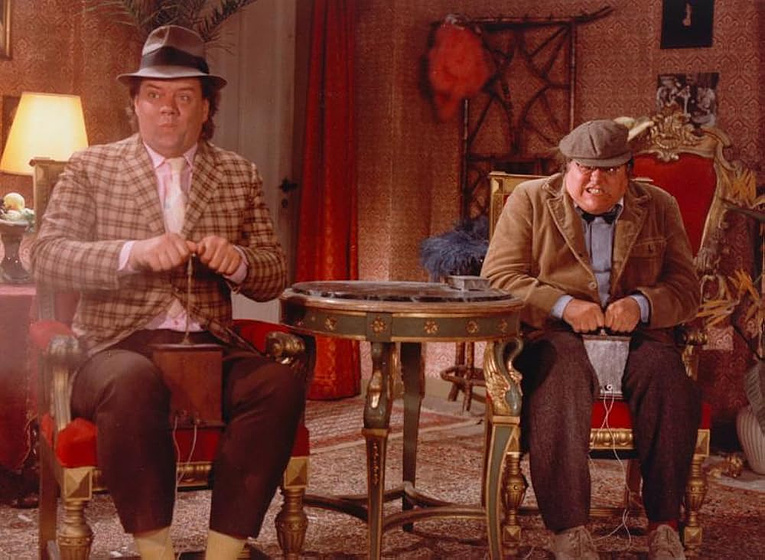 Morten Grunwald y Poul Bundgaard en the-olsen-gang-sees-red