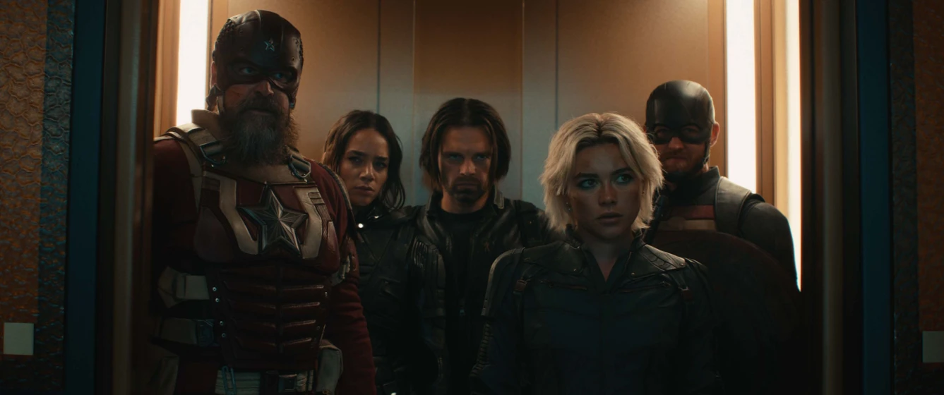 Sebastian Stan, David Harbour, Hannah John-Kamen, Wyatt Russell y Florence Pugh en Thunderbolts*