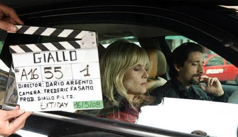 Emmanuelle Seigner y Adrien Brody en Giallo (Rodaje de "Giallo")