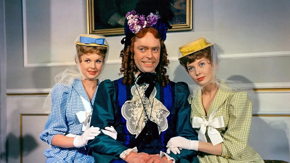 Ghita Nørby, Dirch Passer y Anne Birgitte Lind en Charles Tante