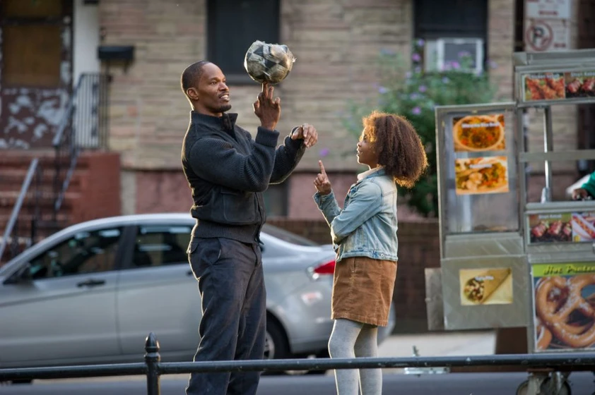 Jamie Foxx y Quvenzhané Wallis en annie-2014
