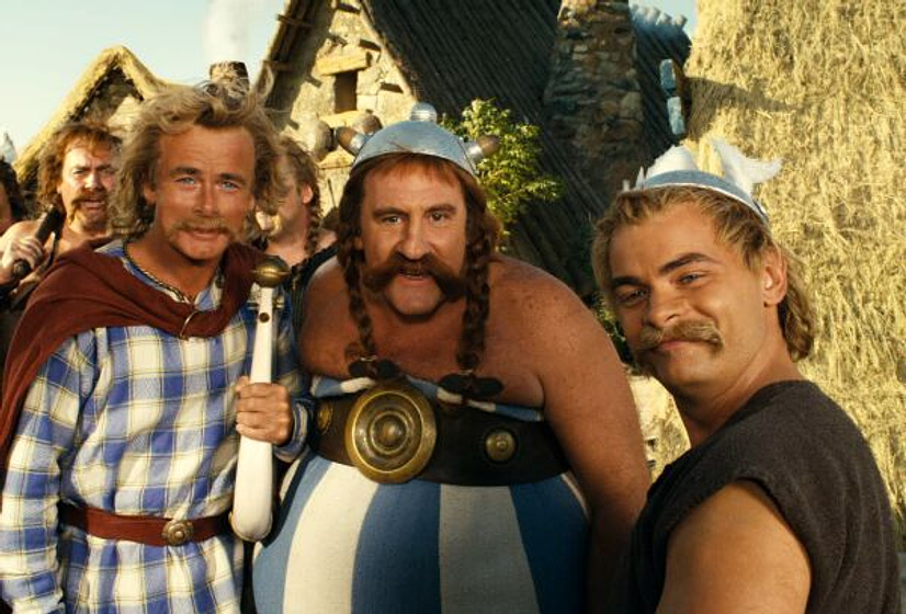 Gerard Depardieu y Clovis Cornillac en Astérix en los Juegos Olímpicos