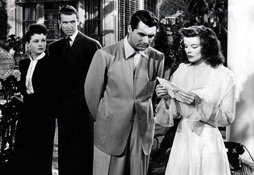 James Stewart, Cary Grant, Katharine Hepburn y Ruth Hussey en Historias de Filadelfia