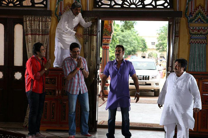Abhishek Bachchan, Ajay Devgn, Govardhan Asrani, Neeraj Vora y Krishna Abhishek en bol-bachchan