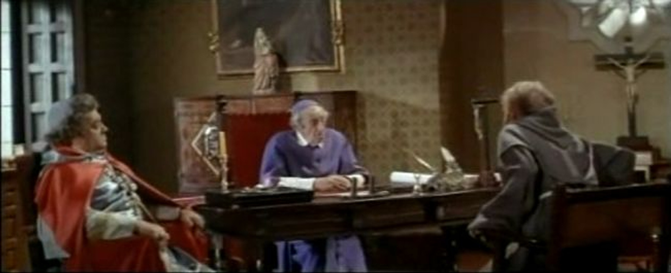 Sam Jaffe y Leon Askin en Los Cañones de San Sebastián