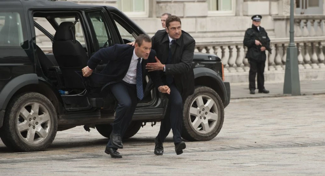 Gerard Butler y Aaron Eckhart en objetivo-londres