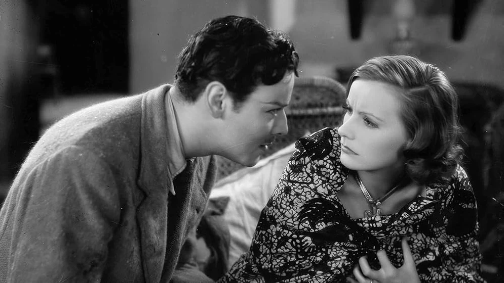 Greta Garbo y Nils Asther en orquideas-salvajes