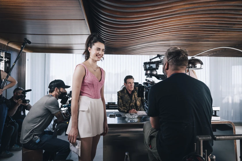 Margaret Qualley en la-sustancia (Rodaje)