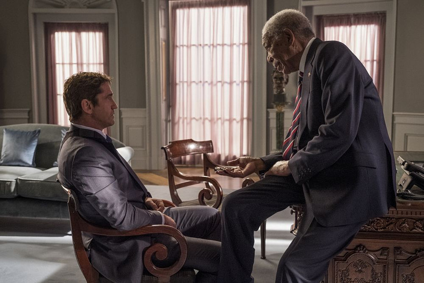 Morgan Freeman y Gerard Butler en Objetivo: Washington D.C.