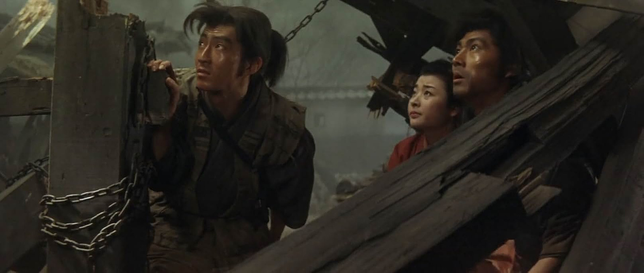Miwa Takada, Jun Fujimaki y Yoshihiko Aoyama en Daimajin, El Dios Diabólico