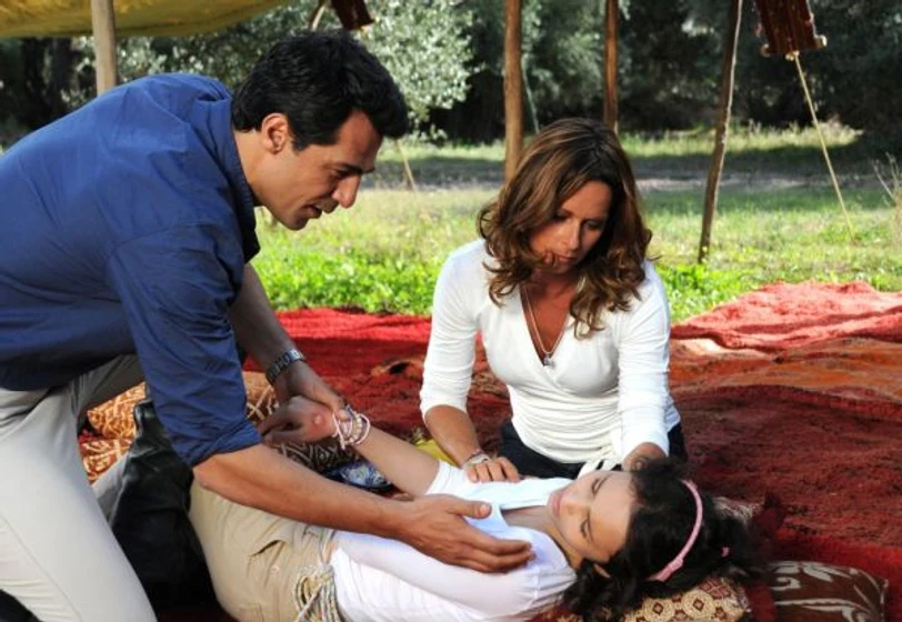 Lena Beyerling, Erol Sander y Christina Plate en Huida a Marrakech