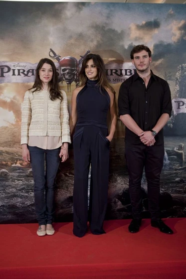 Penélope Cruz, Astrid Berges-Frisbey y Sam Claflin en piratas-del-caribe-en-mareas-misteriosas (Photocall en Madrid. Mayo 2011)