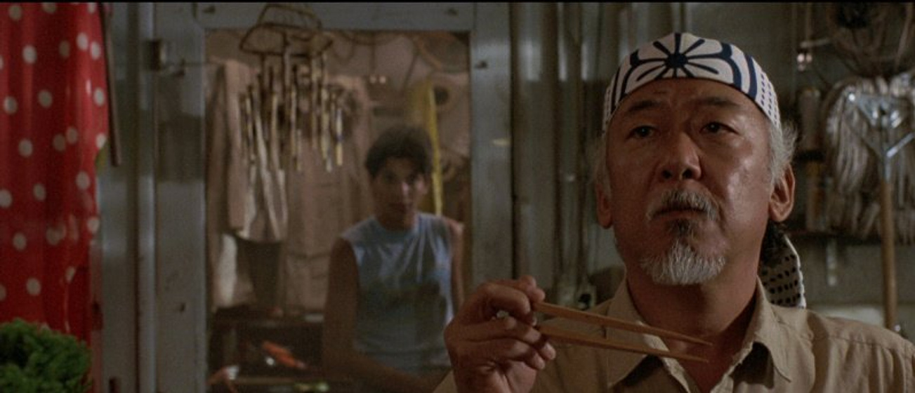 Pat Morita en Karate Kid (Sr. Miyagi)