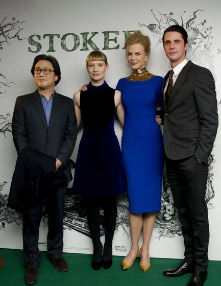 Matthew Goode, Nicole Kidman, Chan-wook Park y Mia Wasikowska en stoker (Premiere en Londres. 2013)