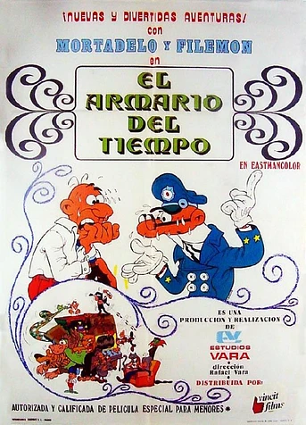 Poster de Mortadelo y Filemón en el armario del tiempo