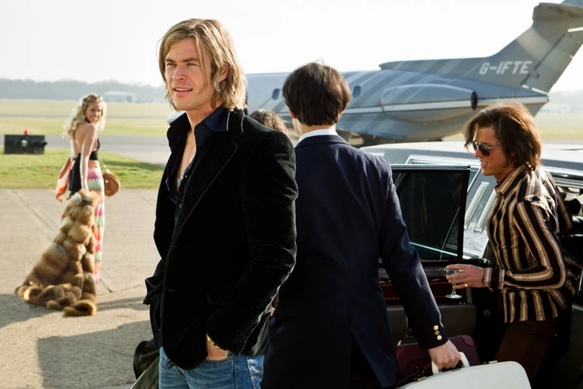 Olivia Wilde y Chris Hemsworth en Rush