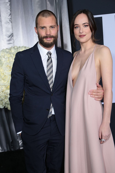 Jamie Dornan y Dakota Johnson en Cincuenta Sombras más oscuras (Premiere en Los Angeles. Febrero 2017)
