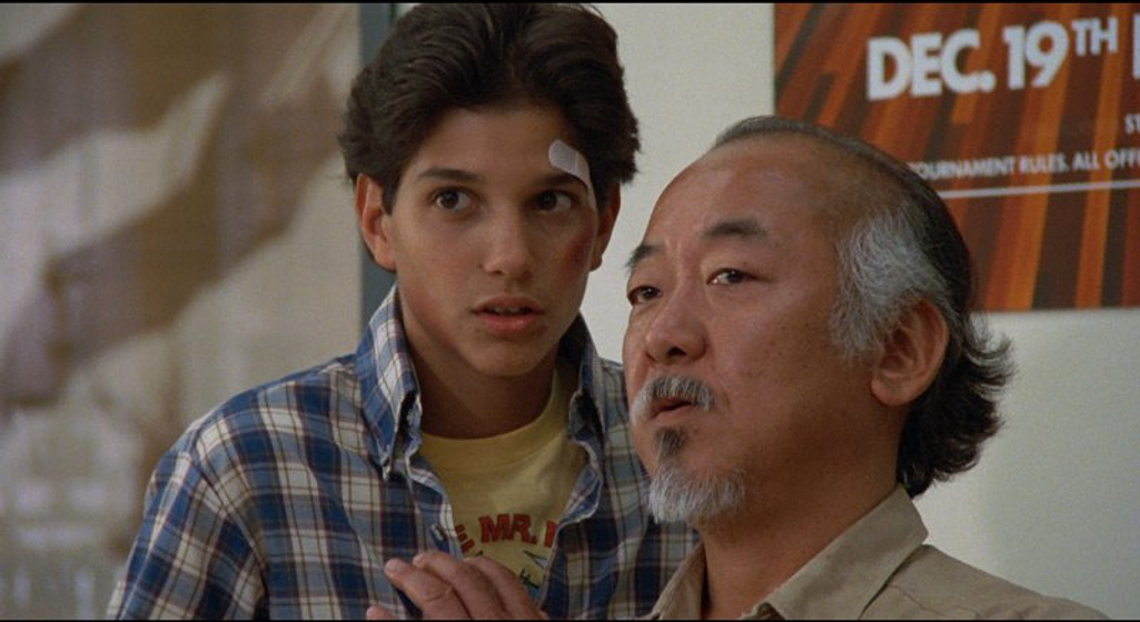 Ralph Macchio y Pat Morita en Karate Kid