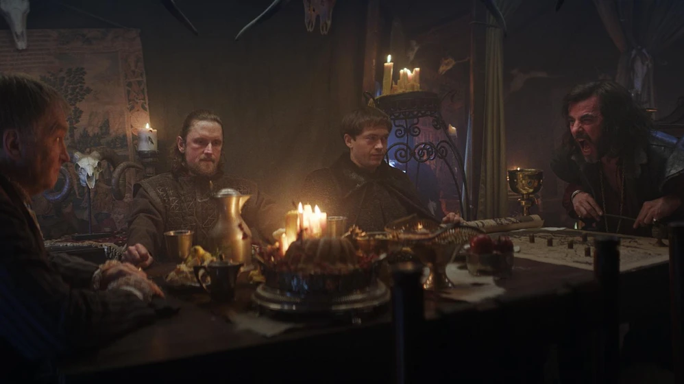 Ulrich Thomsen, Claes Bang, Mikkel Boe Følsgaard y Jakob Oftebro en estocolmo-1520-el-rey-tirano