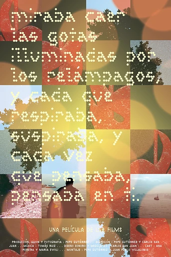 Poster de Miraba caer las Gotas Iluminadas por los relámpagos, y cada que respiraba suspiraba, y cada vez que pensaba, pensaba en ti