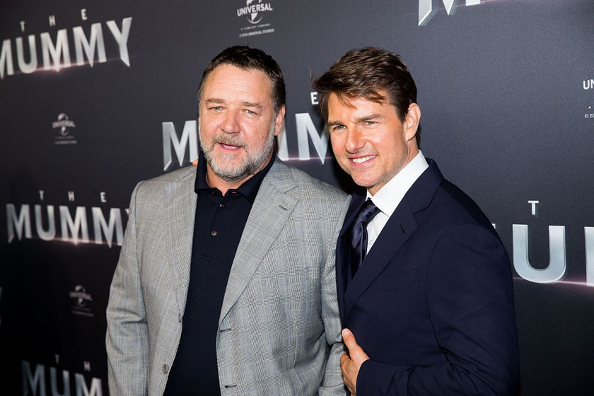 Tom Cruise y Russell Crowe en La Momia (Premiere en Australia. Mayo 2017)