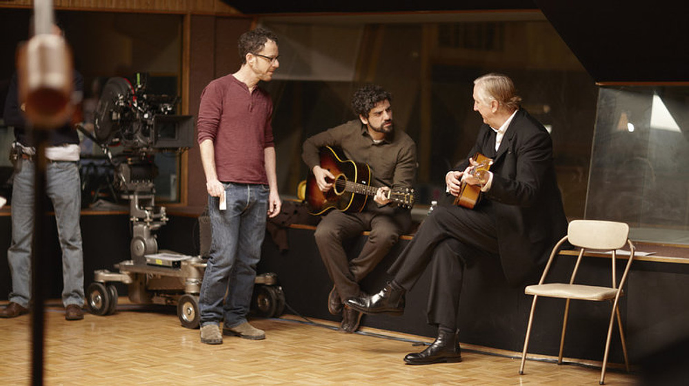 Ethan Coen, T-Bone Burnett y Oscar Isaac en A Propósito de Llewyn Davis