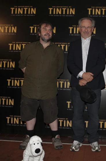 Peter Jackson y Steven Spielberg en las-aventuras-de-tintin-el-secreto-del-unicornio (Premiere en Paris. Julio 2011)