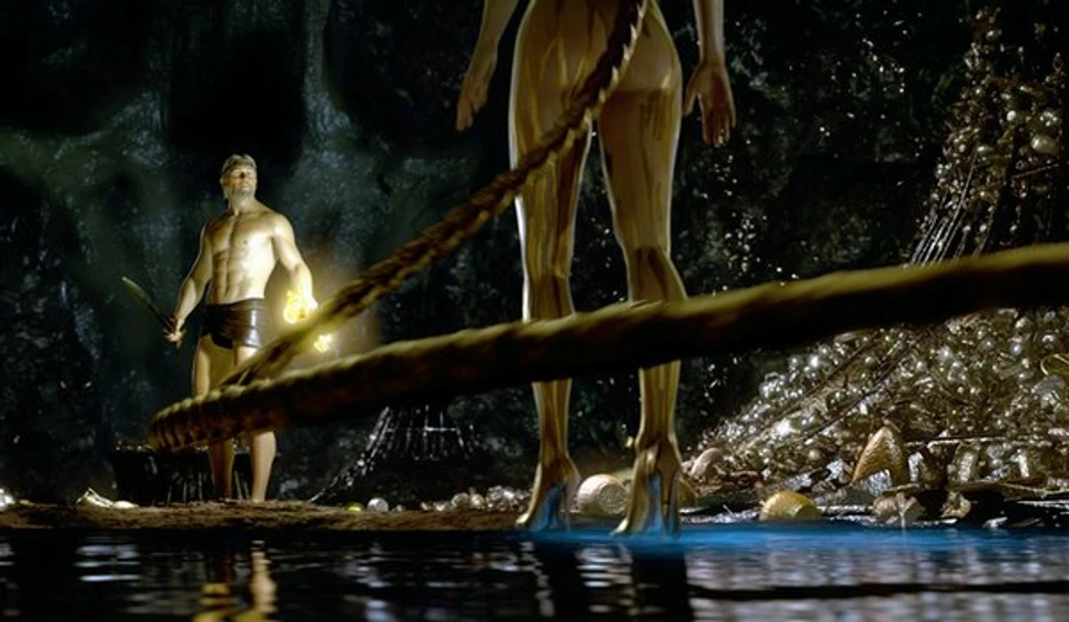 Angelina Jolie y Ray Winstone en beowulf-2007