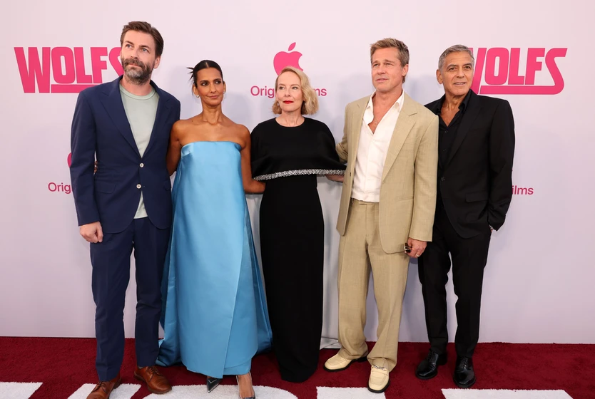 Brad Pitt, George Clooney, Amy Ryan, Poorna Jagannathan y Jon Watts en Wolfs (World Premiere. Septiembre 2024)