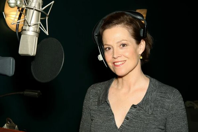 Sigourney Weaver en wall-e-batallon-de-limpieza (En el estudio de grabación)