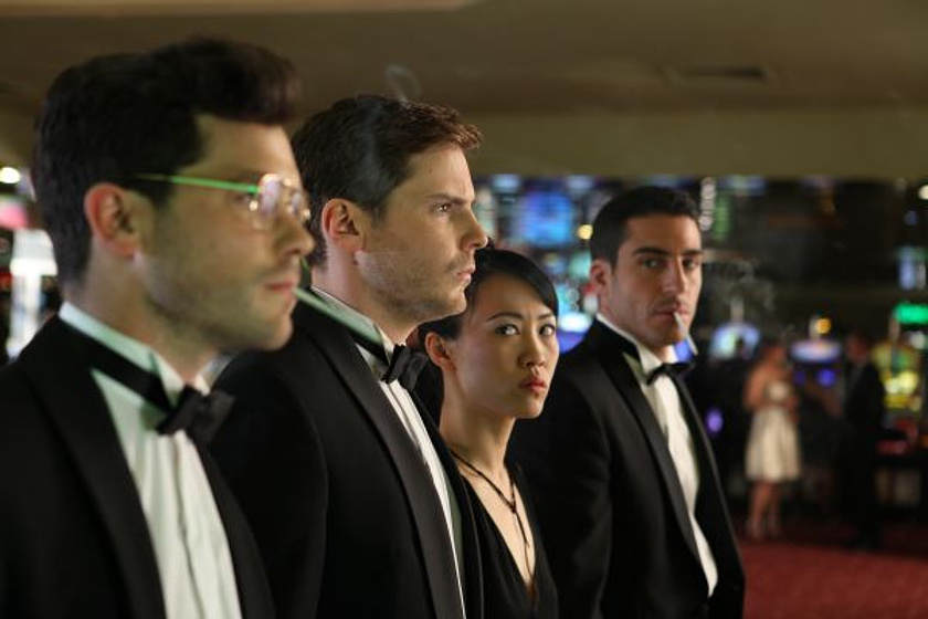 Daniel Brühl, Miguel Ángel Silvestre y Oriol Vila en The Pelayos