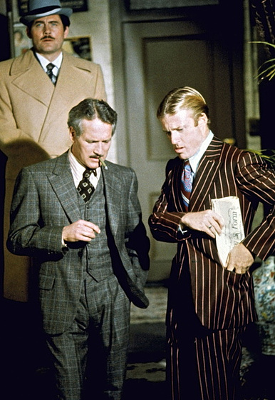 Robert Redford, Paul Newman y George Shaw en El Golpe