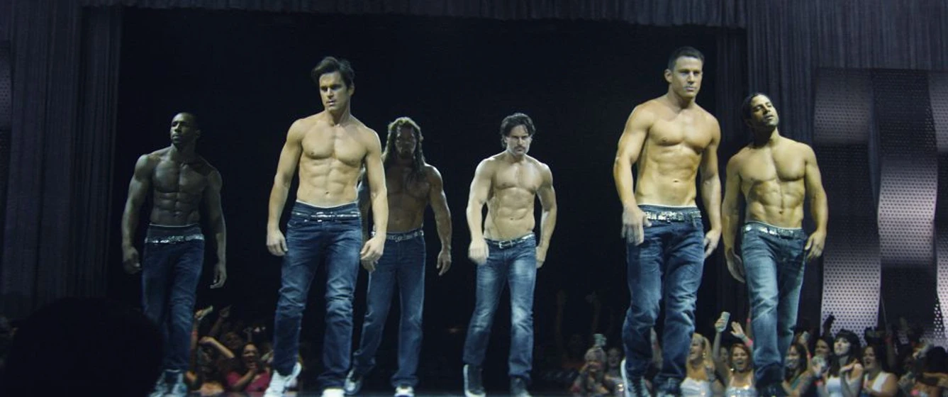 Kevin Nash, Channing Tatum, Matt Bomer, Joe Manganiello, Donald Glover y Stephen Boss en Magic Mike XXL