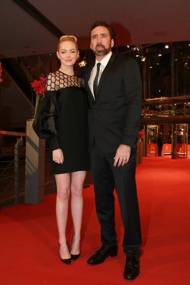 Nicolas Cage y Emma Stone en Los Croods (Premiere en Berlin. Febrero 2013)