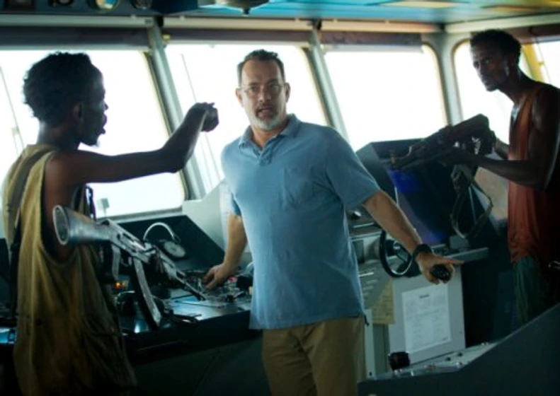Tom Hanks, Barkhad Abdi y Faysal Ahmed en capitan-phillips