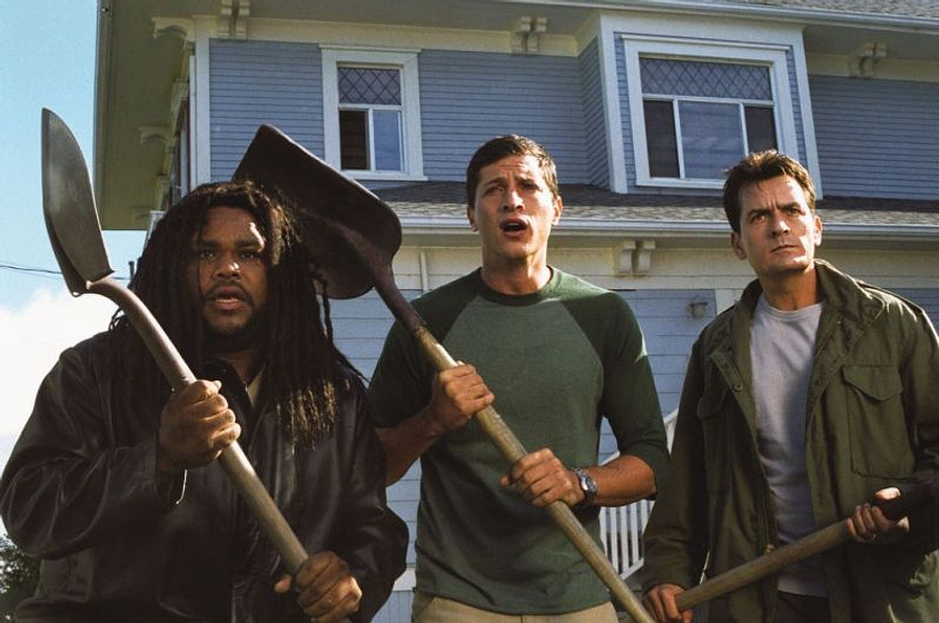 Charlie Sheen, Anthony Anderson y Simon Rex en Scary Movie 3
