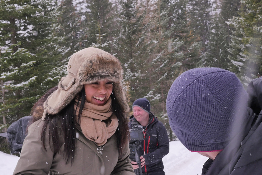 Liz Bonnin en invierno-animal