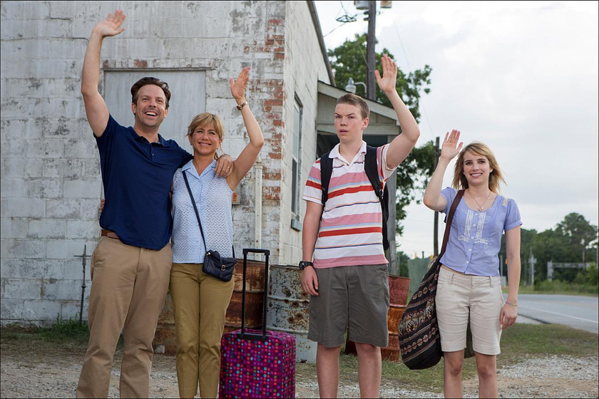 Jennifer Aniston, Emma Roberts, Jason Sudeikis y Will Poulter en Somos los Miller