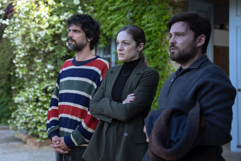 Adam Jezierski, Francesco Carril y Meritxell Calvo en el-mal-padre