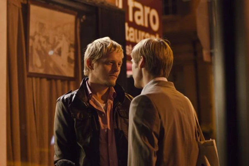 Thure Lindhardt y Zachary Booth en keep-the-lights-on