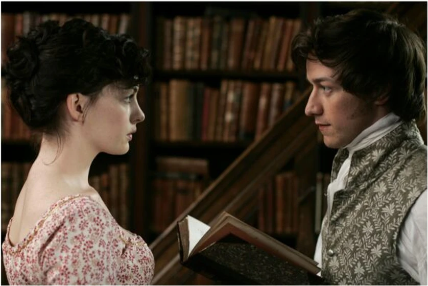 Anne Hathaway y James McAvoy en La Joven Jane Austen