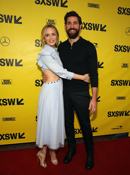 Emily Blunt y John Krasinski en Un Lugar tranquilo (Premiere en Texas. Marzo 2018)