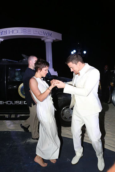 Maggie Gyllenhaal y Channing Tatum en Asalto al Poder (Photocall en Cancún. Abril 2013)
